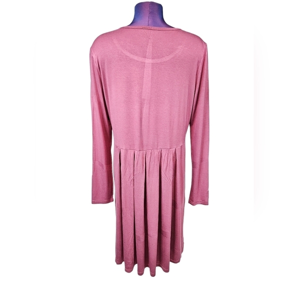 Auselily Raspberry Lightweight Long Sleeve Pleated Skirt Dress Size XL Women's - Picture 7 of 9